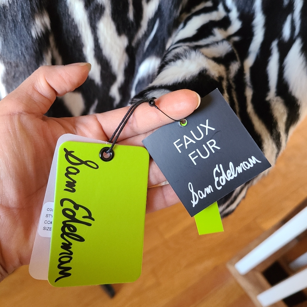 Sam Edelman Zebra Stripe Faux Fur Jacket - Picture 15 of 15